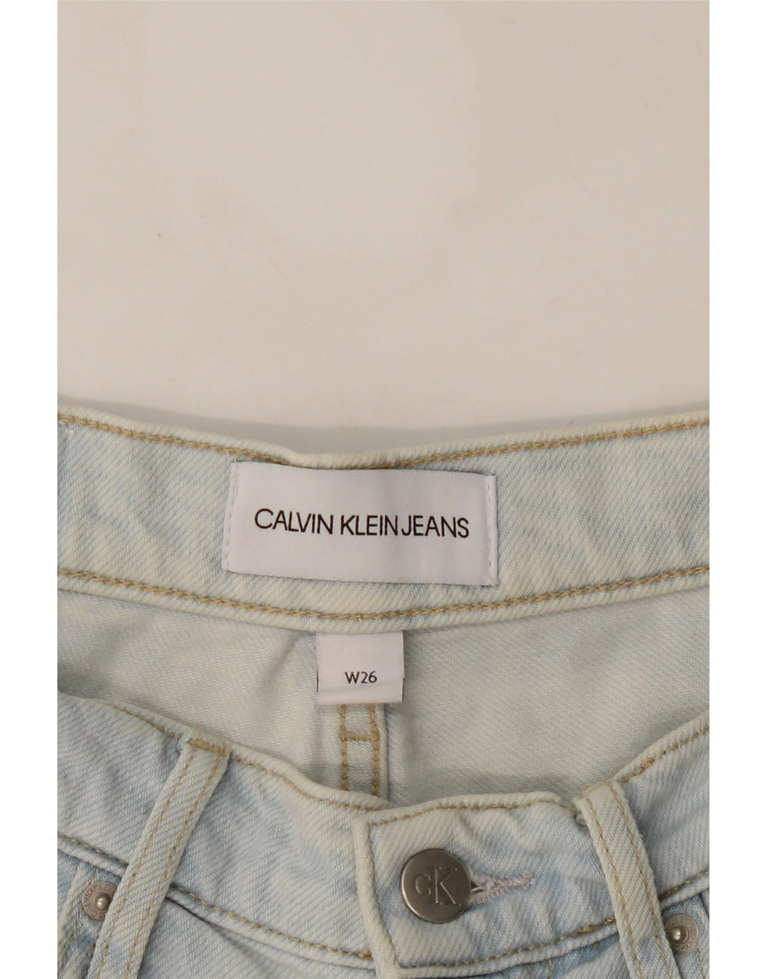CALVIN KLEIN Pantaloncini di jeans da donna W26 piccoli blu