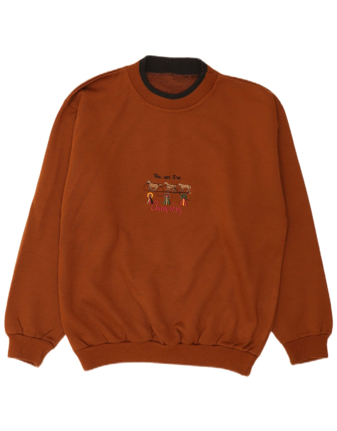 Felpa grafica da uomo vintage in cotone marrone medio