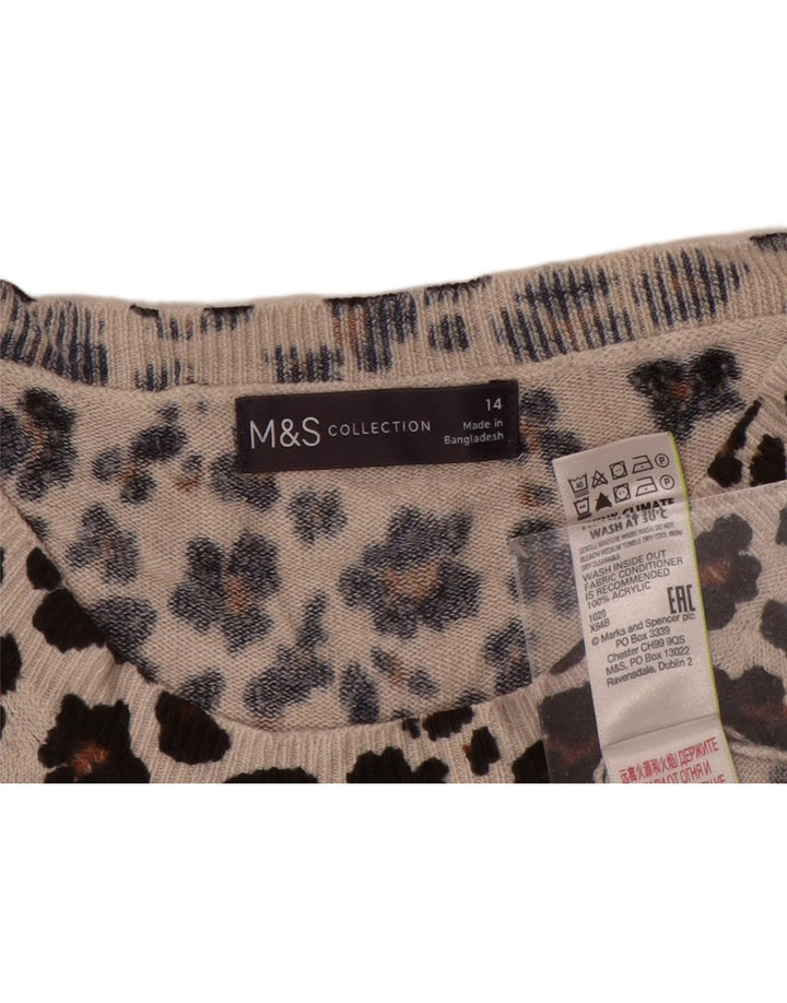 Maglione maglione girocollo da donna Marks & Spencer UK 14 Marrone medio
