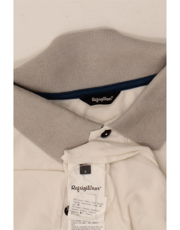 Polo da uomo Refrigiwear Small in cotone color block bianco