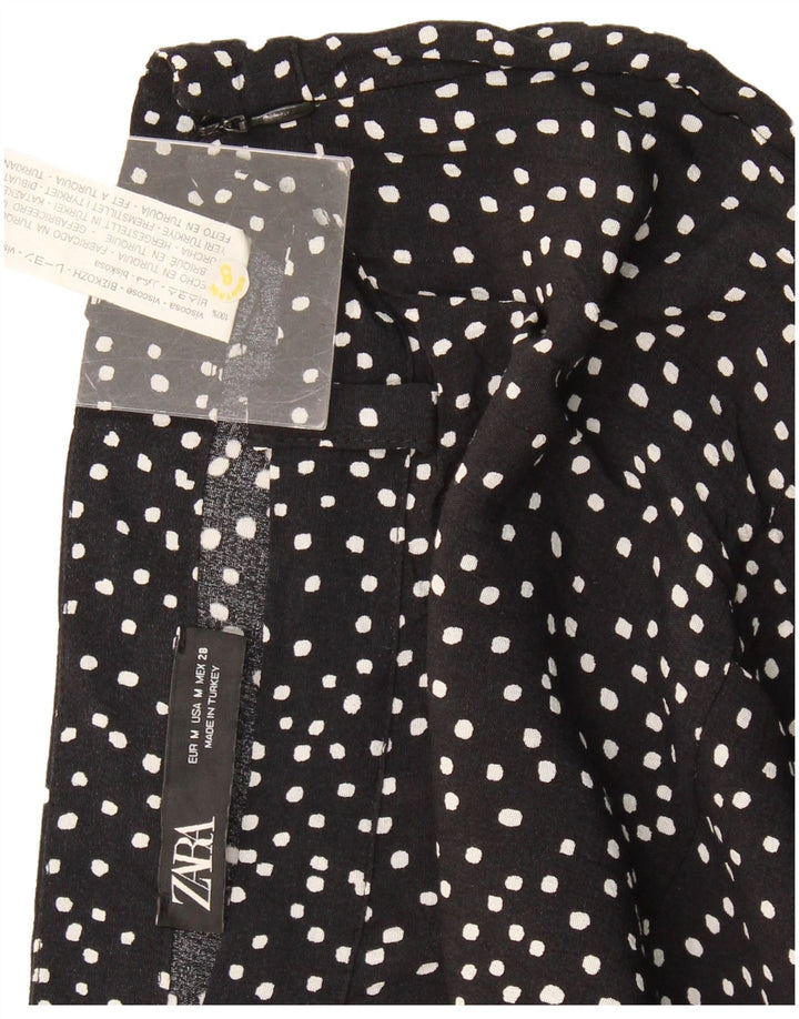 Gonna corta da donna Zara UK 14 viscosa maculata nera media