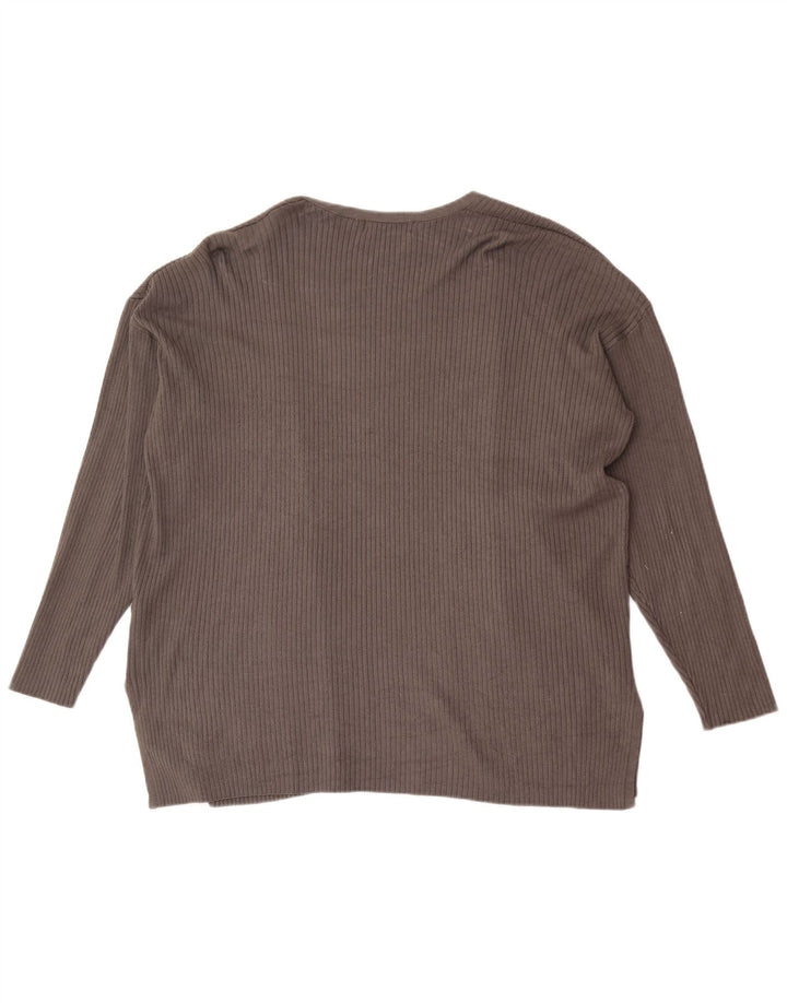 Maglione cardigan vestibilità rilassata da donna Marks & Spencer UK 14 grande grigio