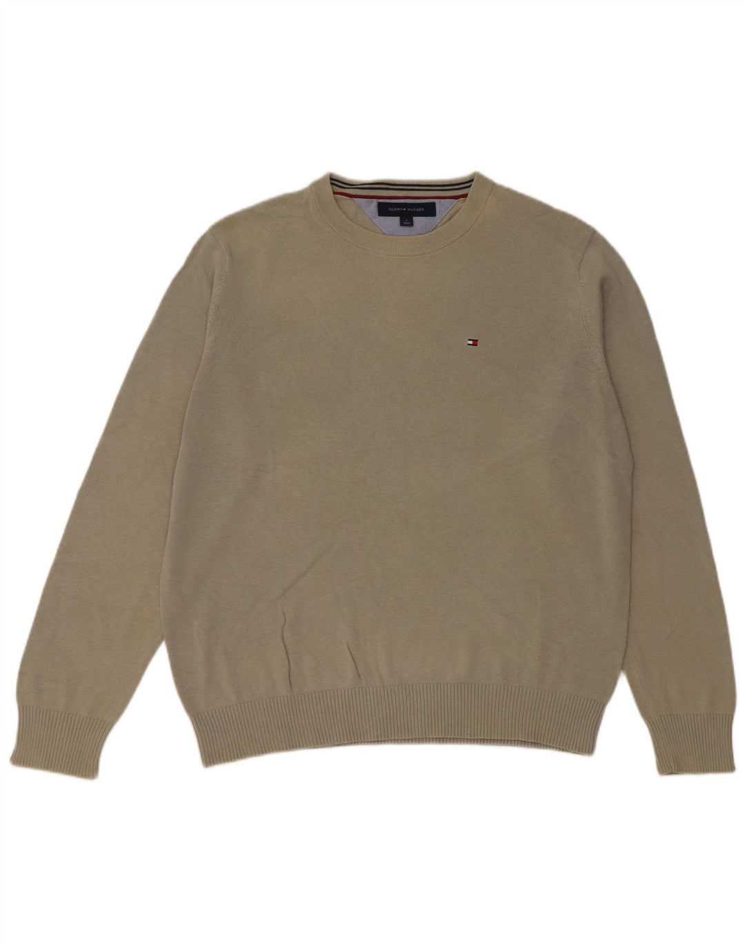Maglione maglione girocollo da uomo Tommy Hilfiger cotone medio kaki
