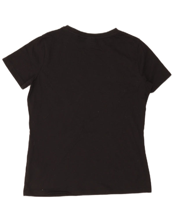 Guess T-shirt grafica da donna Top UK 12 Medium Black Cotton