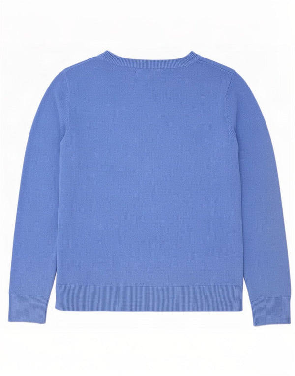 Maglione maglione girocollo da donna Marks & Spencer UK 12 Acrilico blu medio