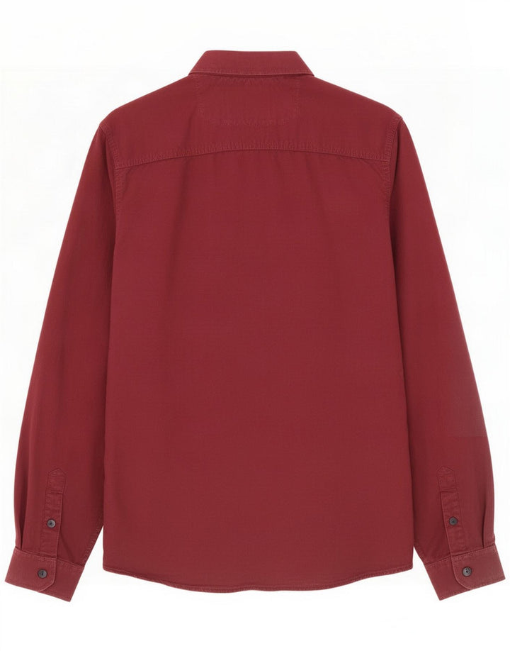 Jack & Jones Camicia Core da uomo in cotone bordeaux medio
