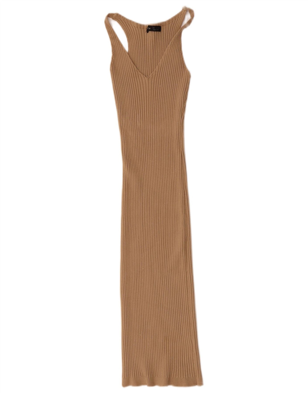 Abito aderente senza maniche da donna Shein UK 8 piccolo poliestere beige