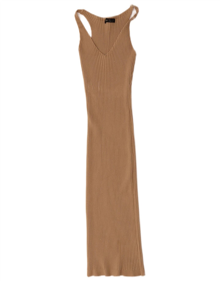 Abito aderente senza maniche da donna Shein UK 8 piccolo poliestere beige