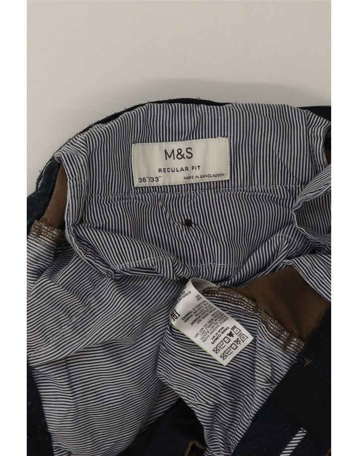 Pantaloni chino vestibilità regolare da uomo Marks & Spencer W36 L33 cotone marrone