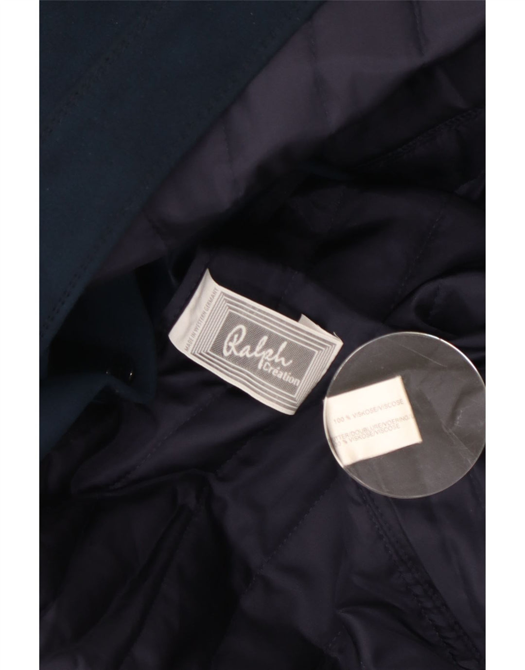 Cappotto da donna Ralph UK 14 viscosa blu navy medio