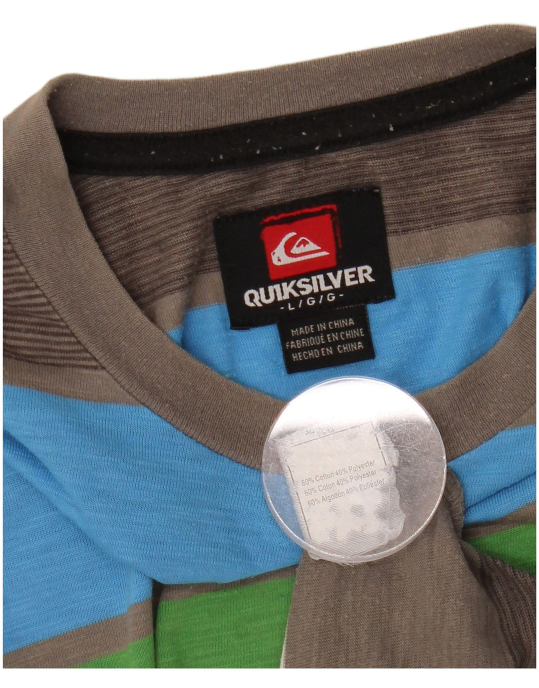 T-shirt da uomo QUIKSILVER Top grande in cotone color block multicolore