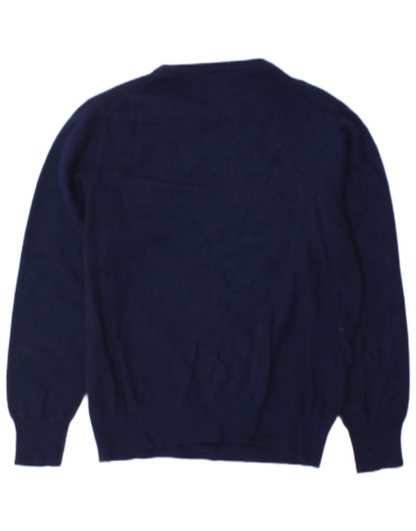 Maglione maglione con scollo a barca da donna Benetton UK 12 medio blu navy