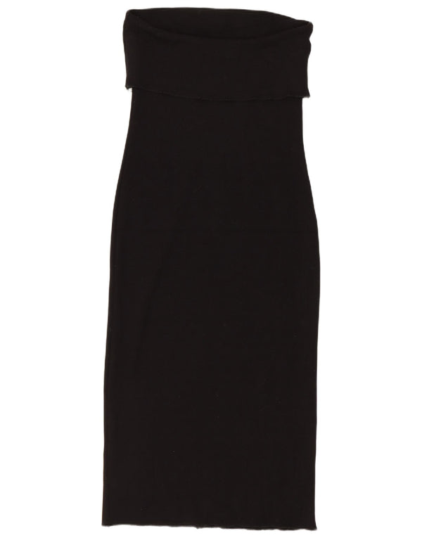 Abito senza spalline da donna Zara UK 12 viscosa nera media
