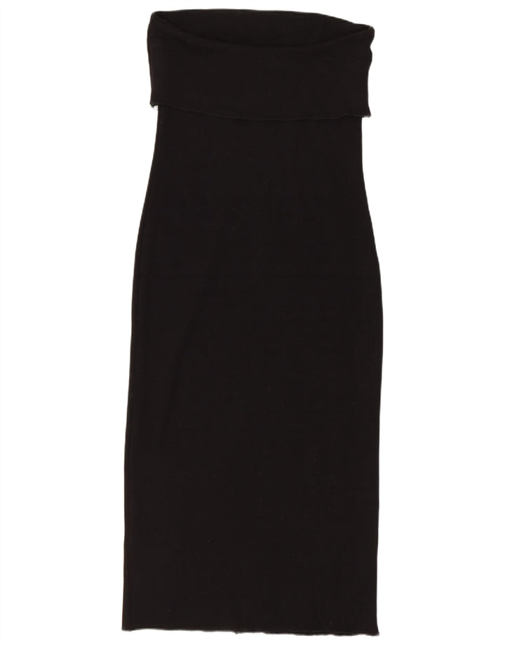 Abito senza spalline da donna Zara UK 12 viscosa nera media