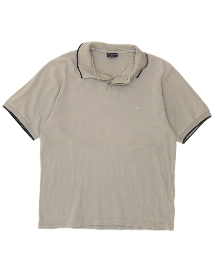 Polo da uomo Champion Large in cotone grigio