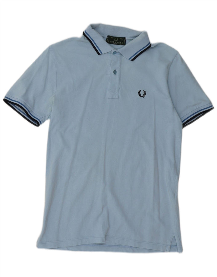 FRED PERRY Mens Polo Shirt Small Blue Cotton