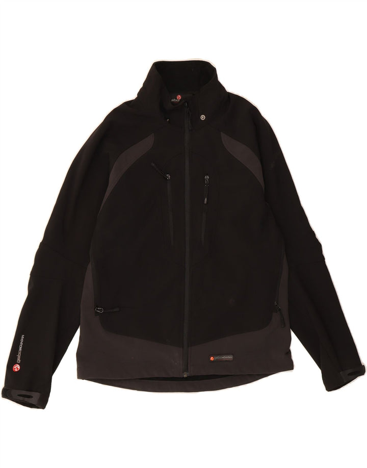 VINTAGE Womens Windbreaker Jacket UK 16 Large Black Colourblock Polyester Vintage Vintage and Second-Hand Vintage from Messina Hembry 