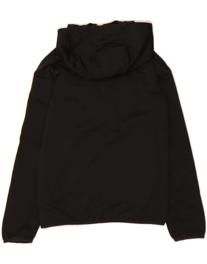 ADIDAS Boys Hooded Tracksuit Top Jacket 7-8 Years Black Polyester Vintage Adidas and Second-Hand Adidas from Messina Hembry 