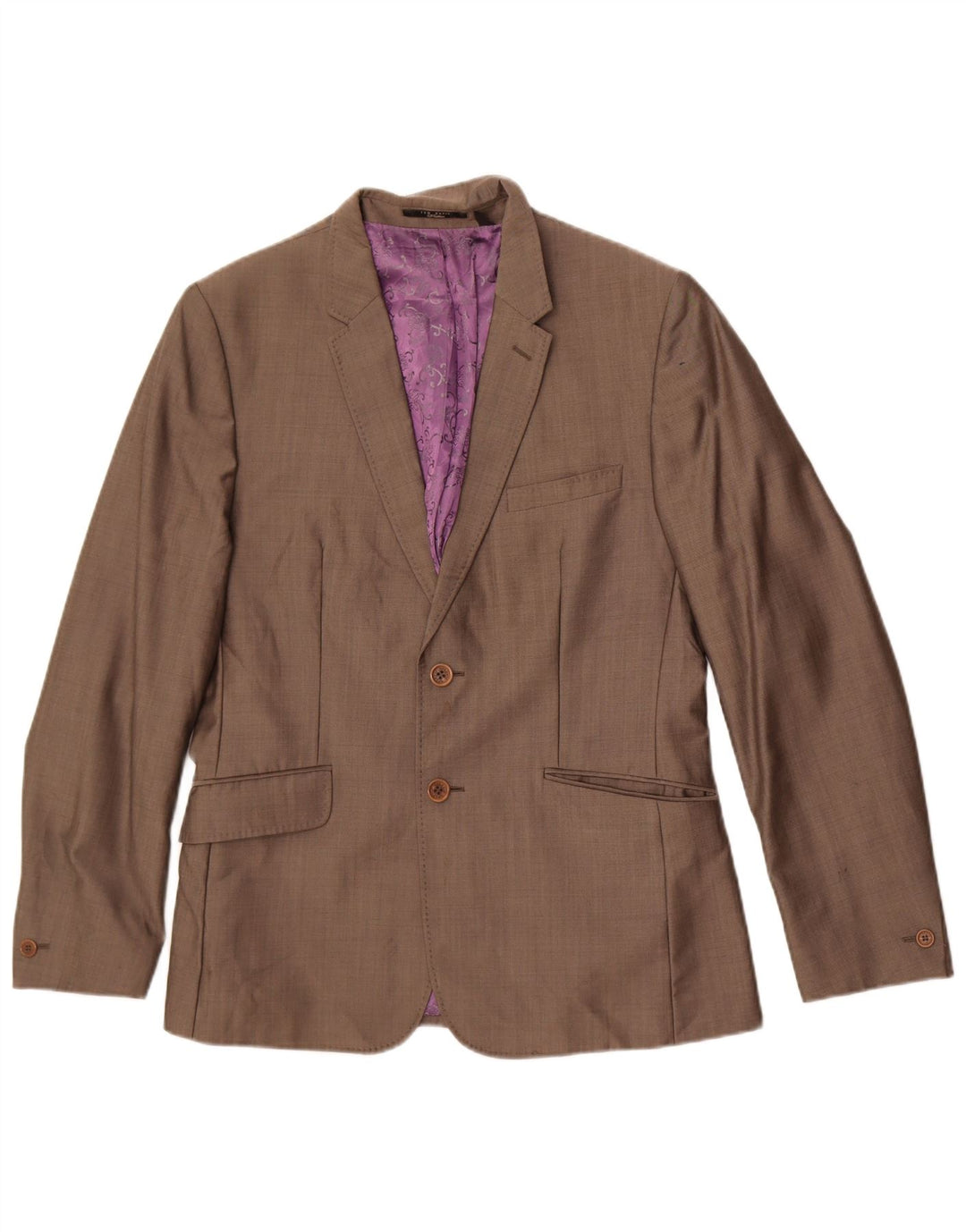 Giacca blazer da uomo a 2 bottoni Ted Baker US 38 lana grigio medio