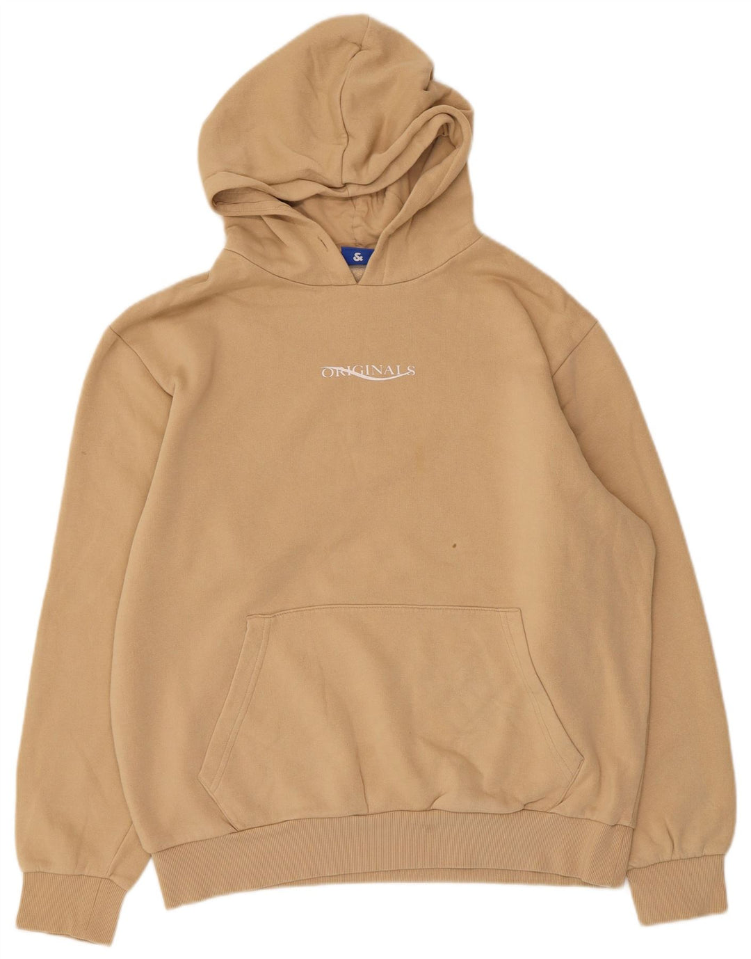 Jack & Jones Felpa con cappuccio grafica da uomo in cotone beige medio