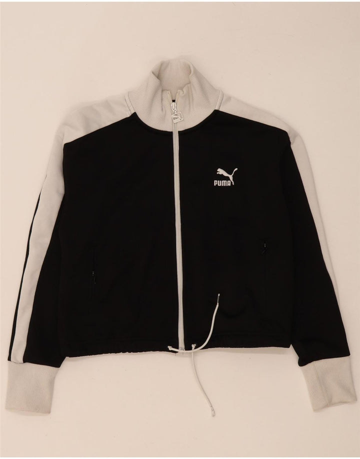 Giacca da ginnastica corta da donna Puma UK 14 Medium Black Colourblock