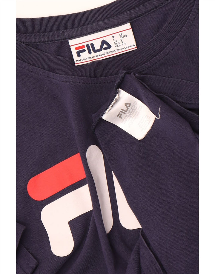 T-shirt grafica da uomo FILA Top Small in cotone blu navy