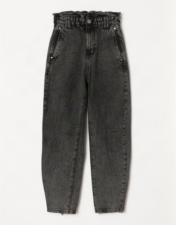 Zara Womens High Waist Loose Jeans EU 34 2XS W24 L24 Grey