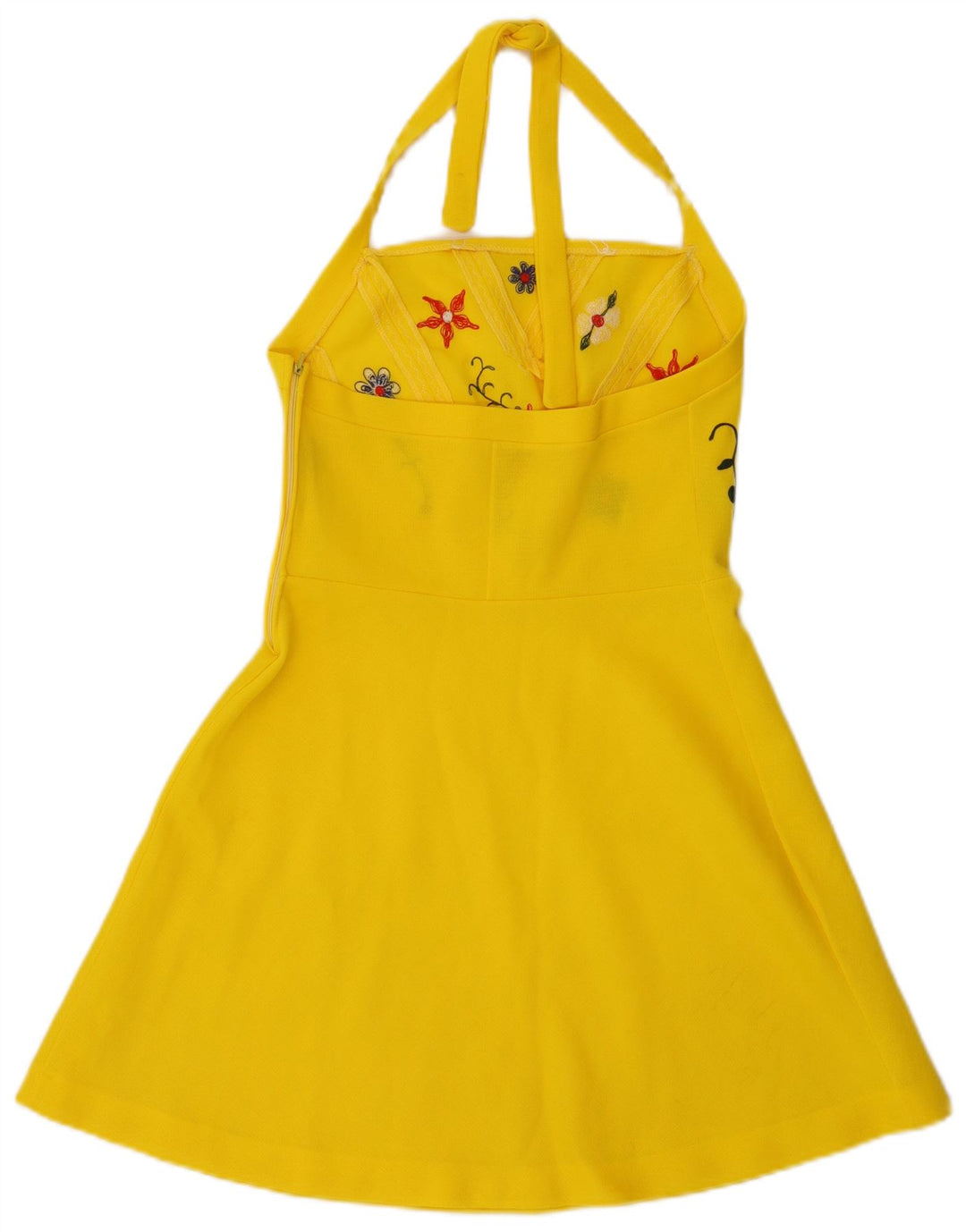 Abito vintage da donna alla caviglia IT 42 giallo medio floreale