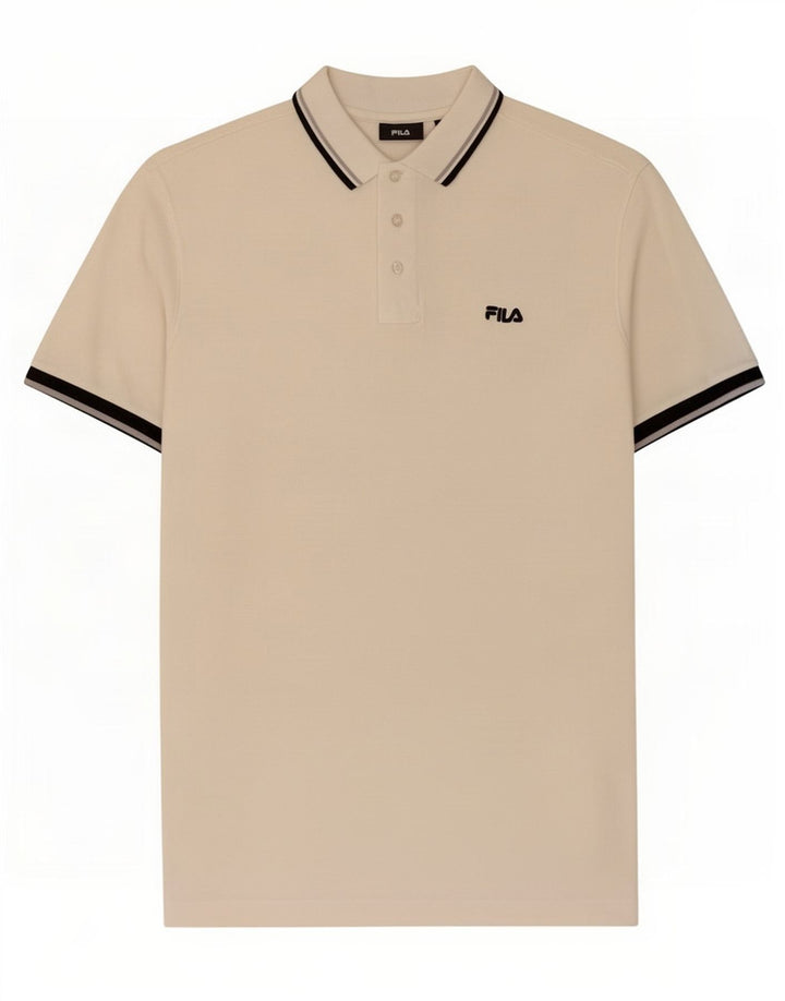 Polo da uomo Fila Large in cotone bianco
