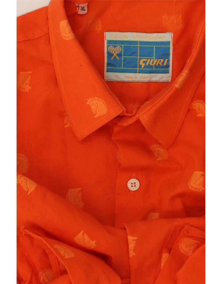 Camicia vintage da uomo XL maculata arancione