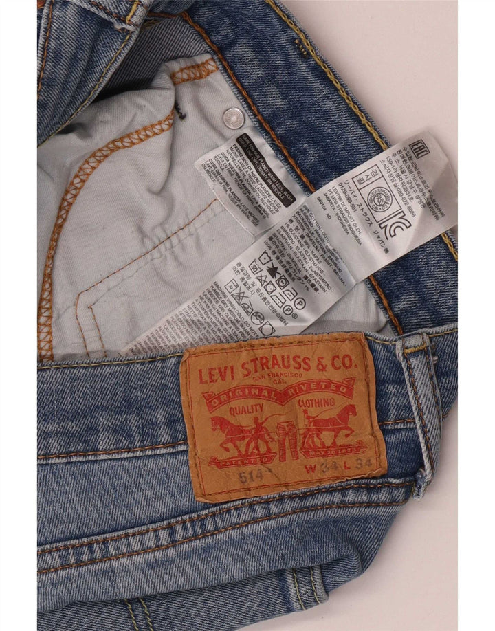 Levi's Uomo 514 Jeans dritti W34 L27 Cotone Blu
