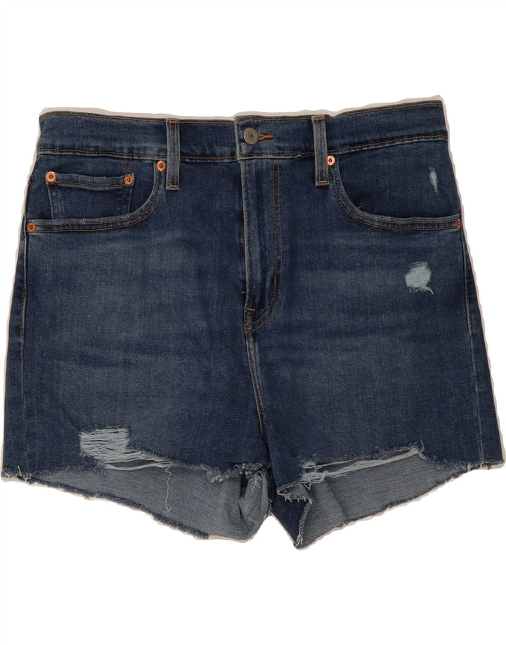 LEVI'S Womens Distressed Denim Shorts W31 Medium Blue Cotton Vintage Levi's and Second-Hand Levi's from Messina Hembry 
