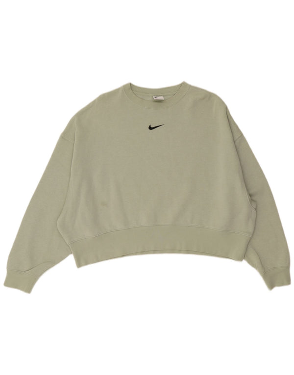 Felpa oversize da donna Nike Jumper UK 10 Small Green Cotton