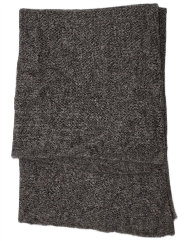 Sciarpa rettangolare lavorata a maglia da donna vintage americana taglia unica grigia