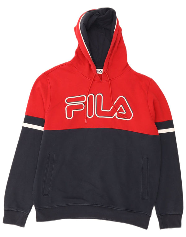 Felpa con cappuccio grafica da uomo Fila Small Red Colourblock