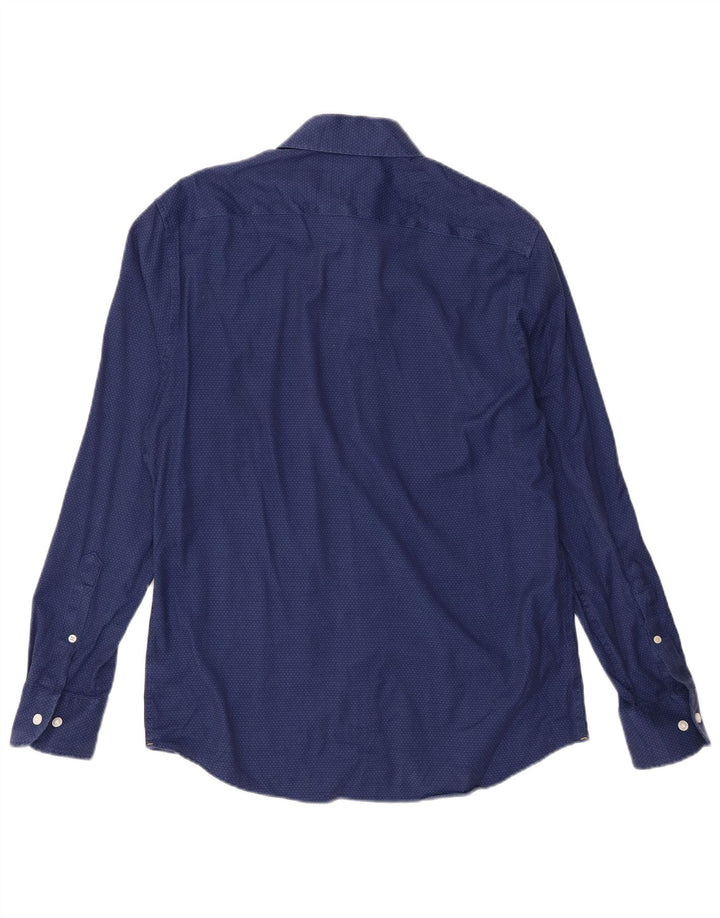 BONOBOS Camicia slim fit da uomo in cotone maculato medio blu navy