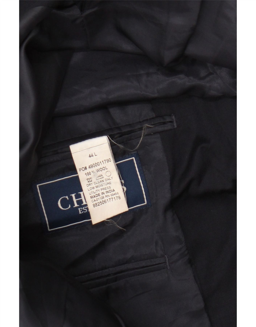 Giacca blazer a 2 bottoni da uomo Chaps UK 44 2XL Lana blu navy