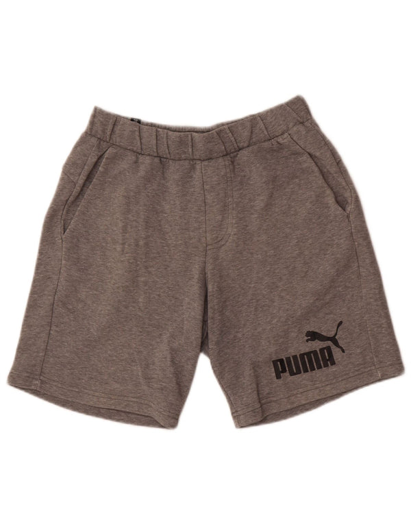 Pantaloncini sportivi grafici da uomo Puma piccoli in cotone chiazzato grigio