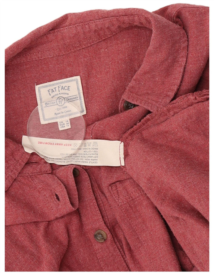 Camicia pullover da donna Fat Face UK 16 grande cotone rosso