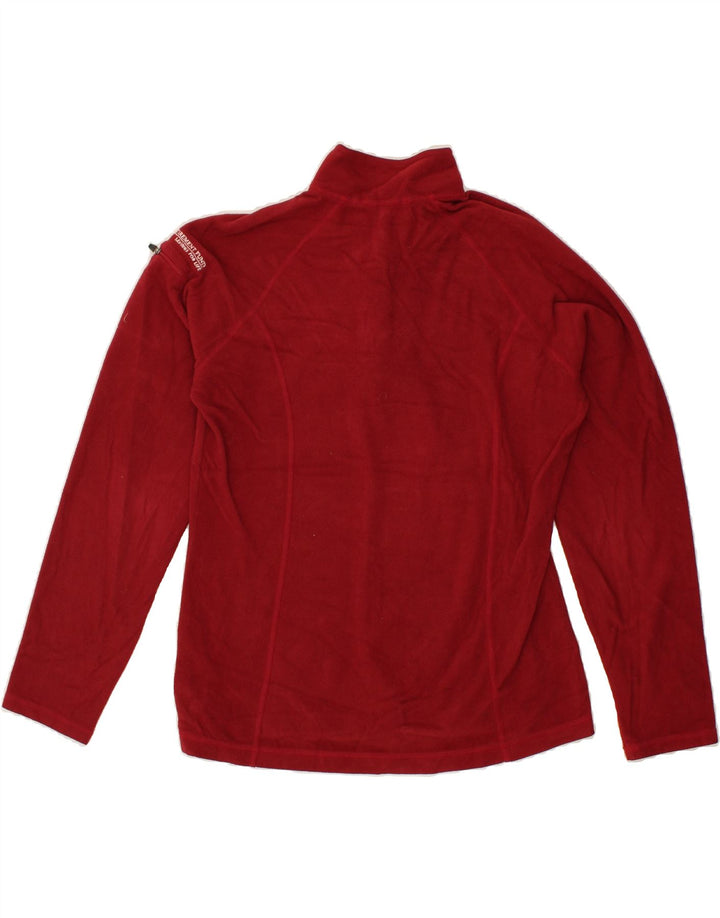 L.L.BEAN Womens Zip Neck Fleece Jumper UK 14 Medium Red Polyester Vintage L.L.Bean and Second-Hand L.L.Bean from Messina Hembry 