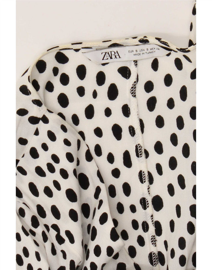 Abito a trapezio da donna Zara UK 10 piccolo bianco chiazzato
