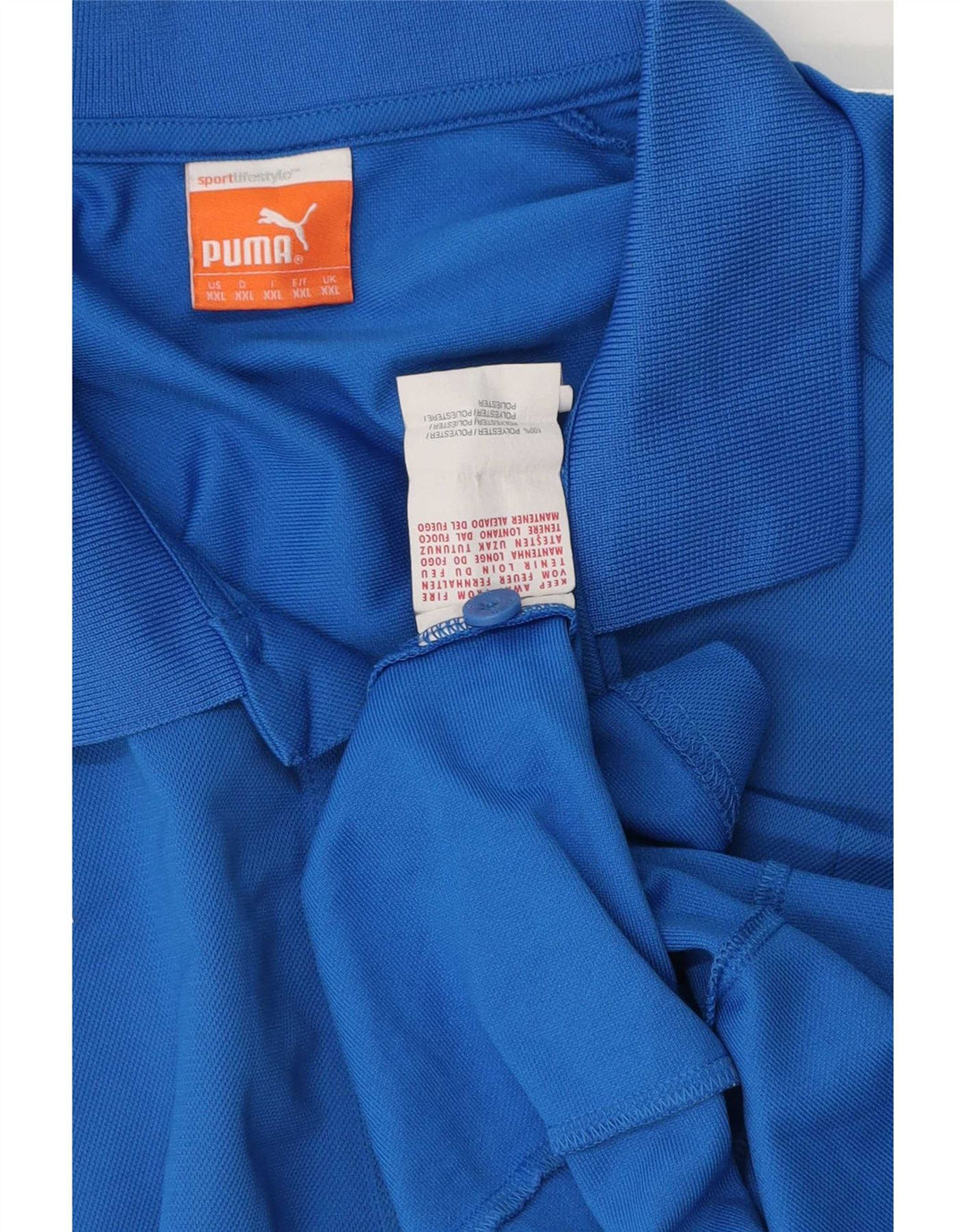Polo Puma da uomo 2XL in poliestere color block blu