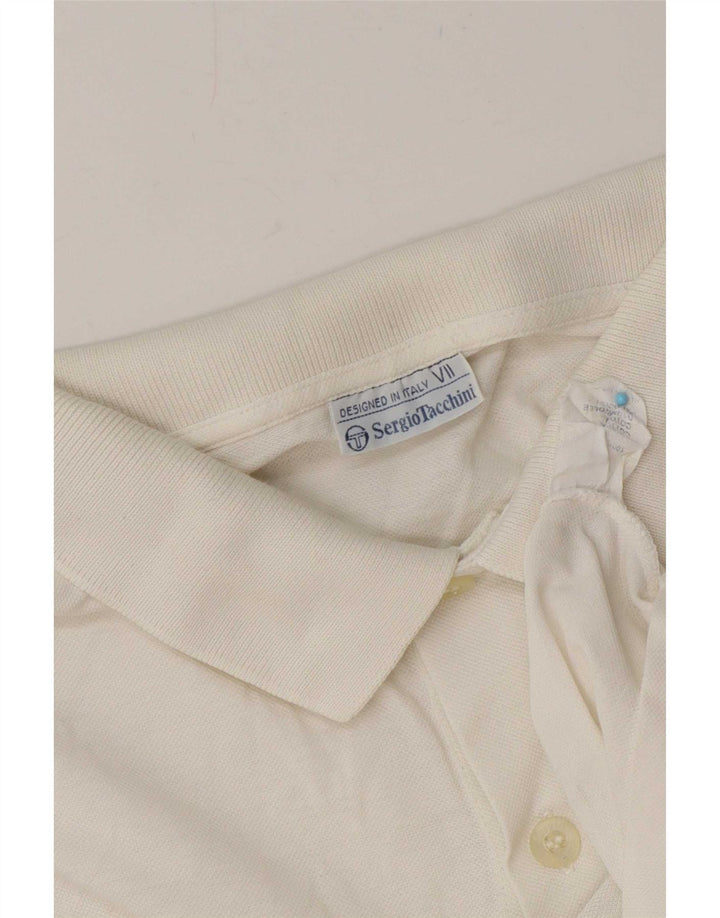 Polo da uomo Sergio Tacchini in cotone geometrico bianco medio