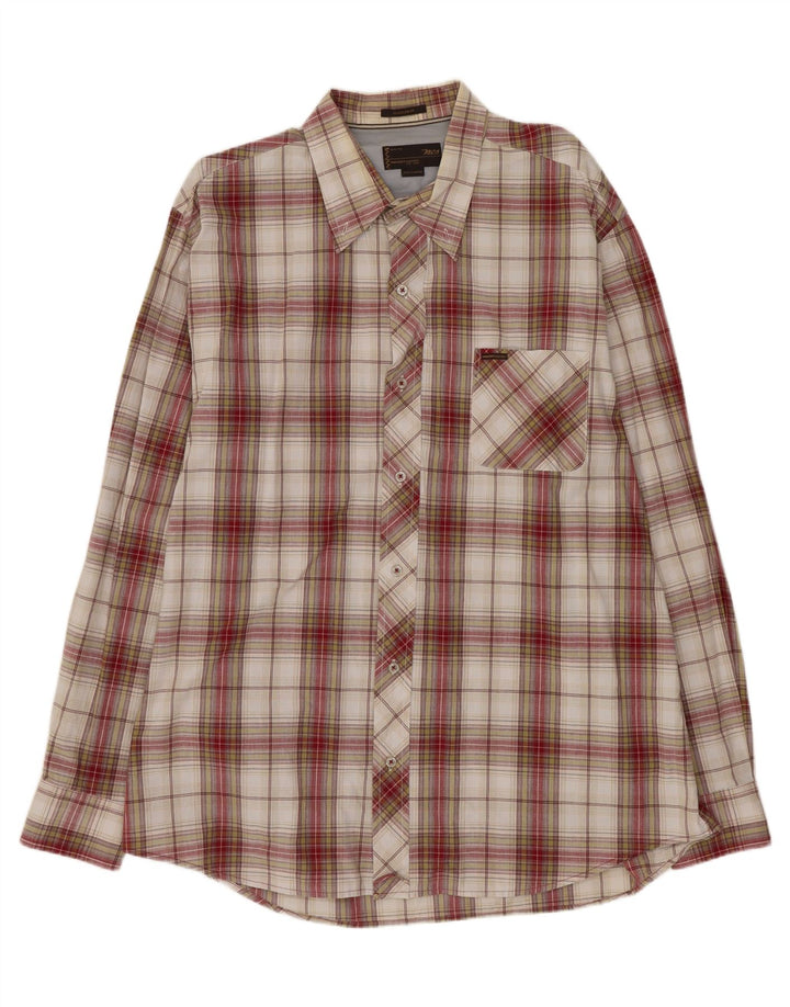 MARLBORO CLASSICS Camicia da uomo vestibilità regolare 3XL in cotone a quadri multicolore
