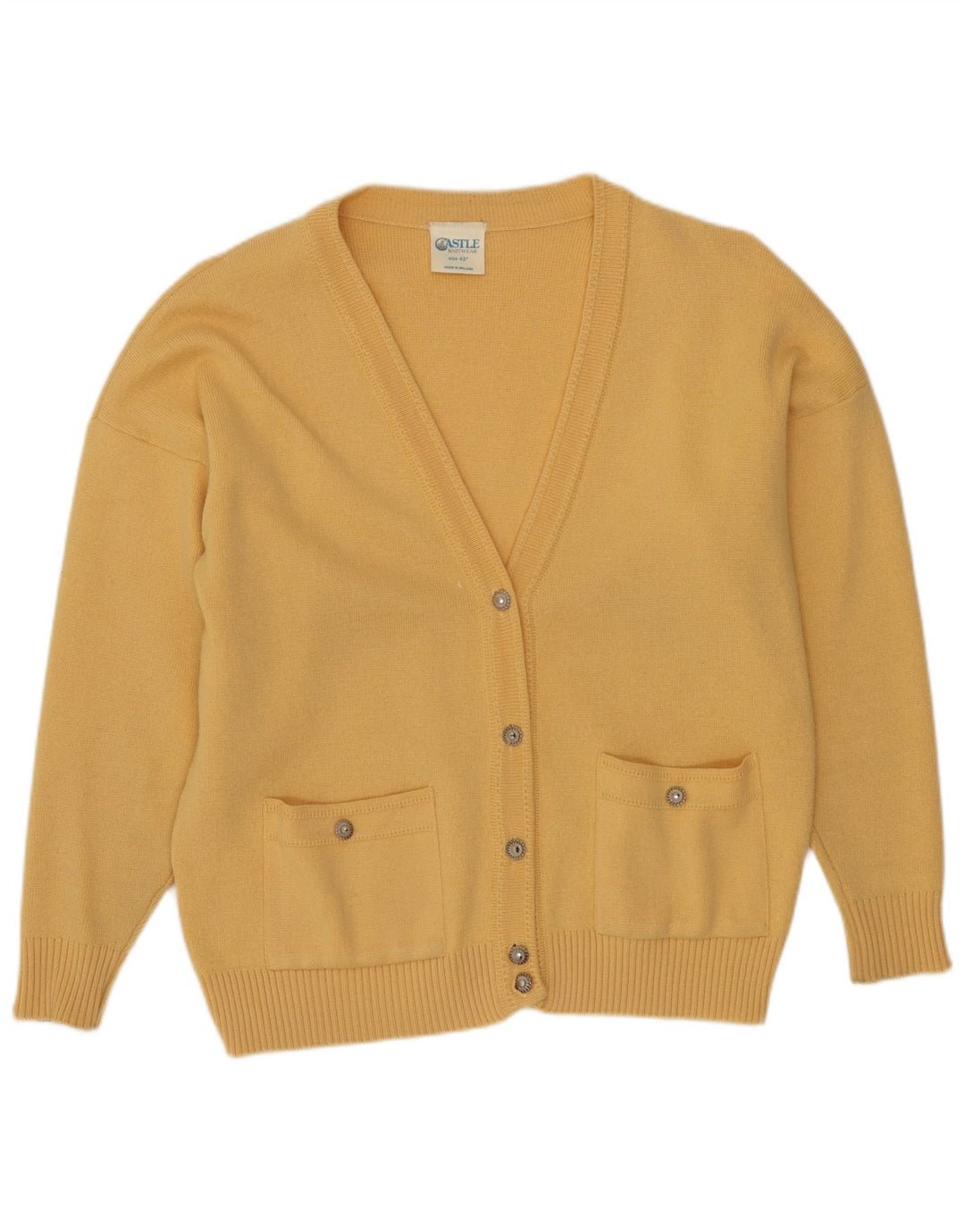 Maglione cardigan da donna CASTLE EU 42 grande acrilico giallo