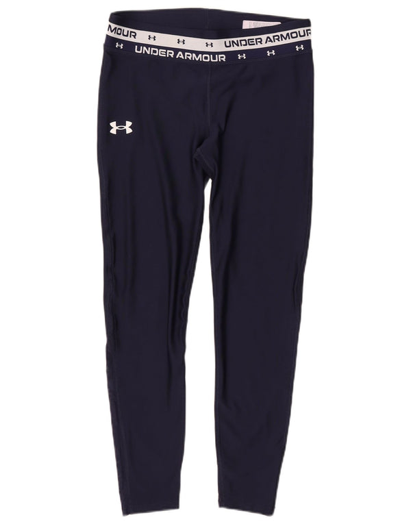 Leggings grafici per ragazze Under Armour 11-12 anni Large in poliestere blu navy