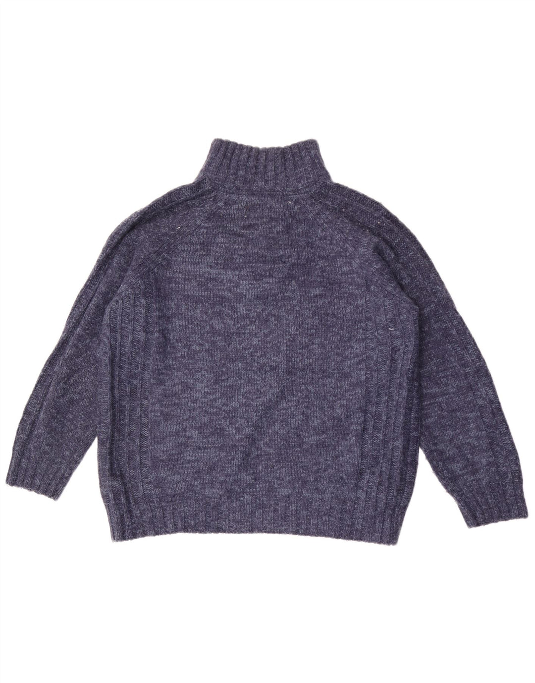 Maglione da uomo Marks & Spencer vestibilità regolare con zip e collo grande blu screziato