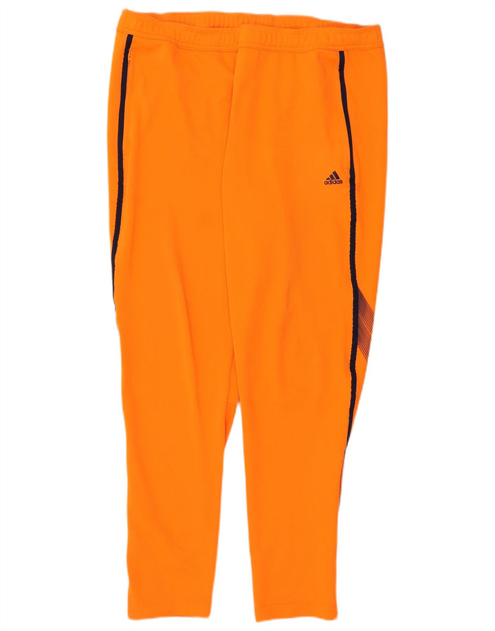 Pantaloni da tuta ADIDAS Climalite da uomo XL Poliestere color block arancione