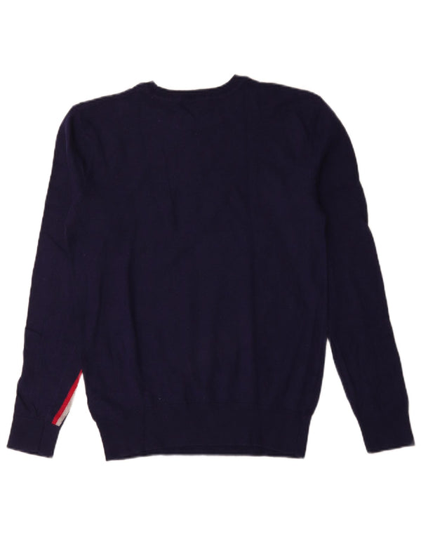 Maglione maglione girocollo da donna Armani Jeans UK 14 blu navy medio