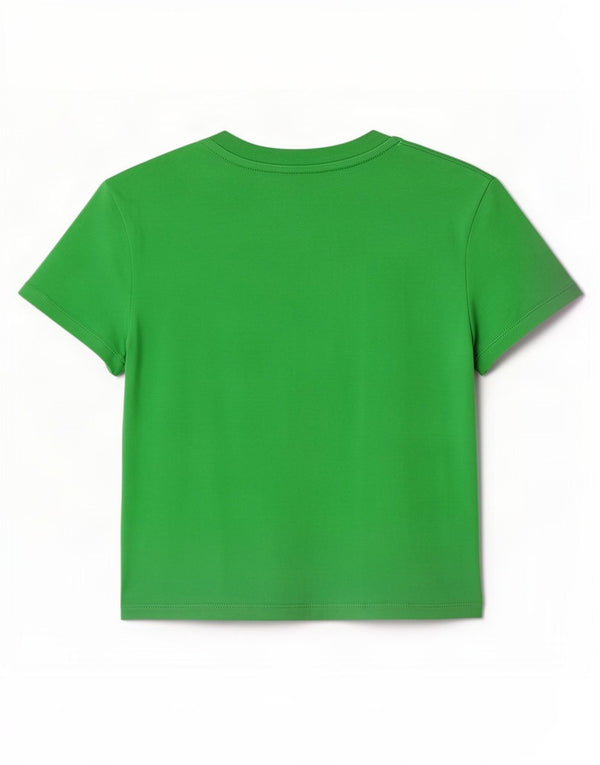 Zara Womens Crop T-Shirt Top UK 8 Small Green